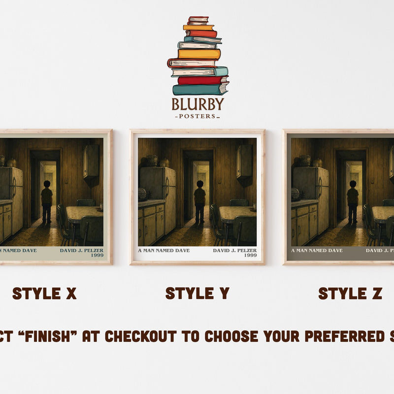 A man named Dave literary print in frame leaning in hallway – memoir wall art