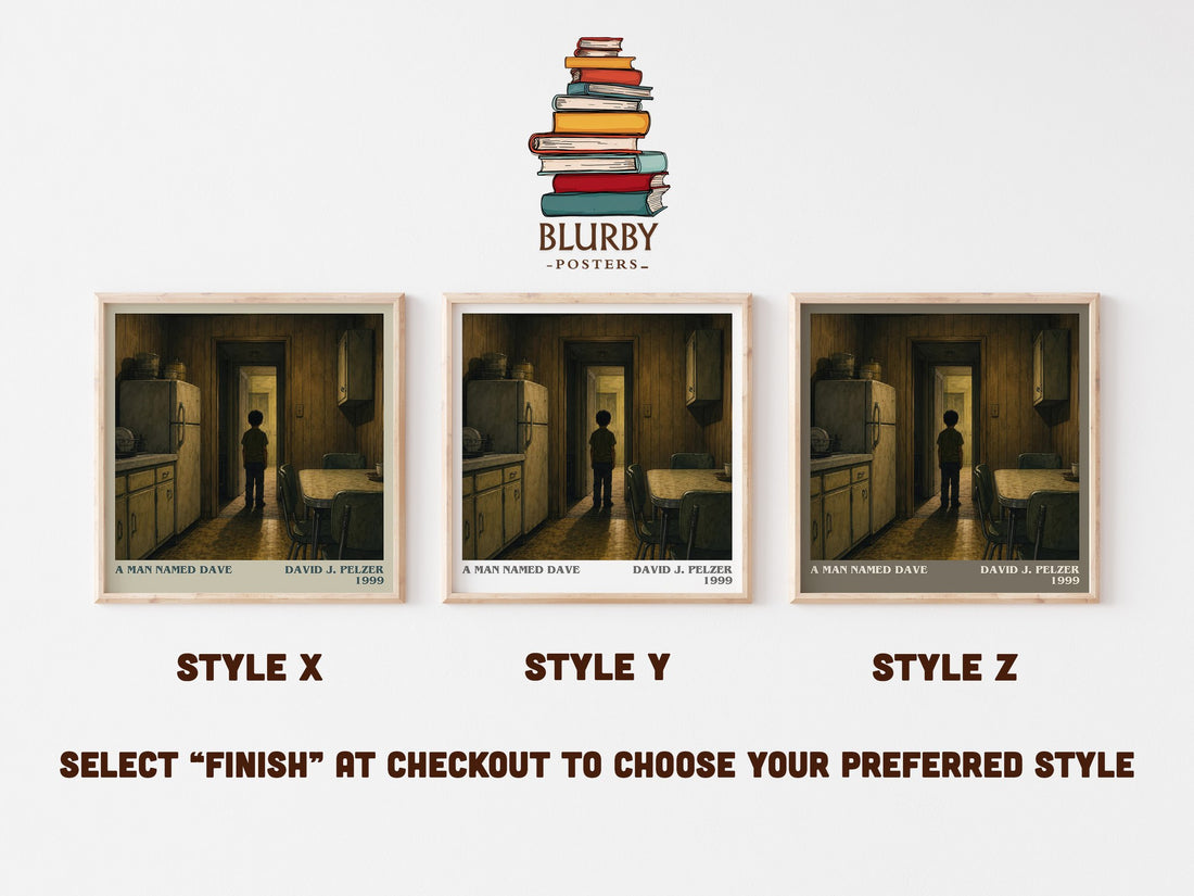 A man named Dave literary print in frame leaning in hallway – memoir wall art (mockup)