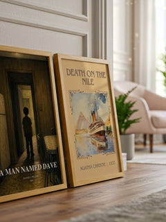 A man named Dave watercolour print framed by window – literary home decor
