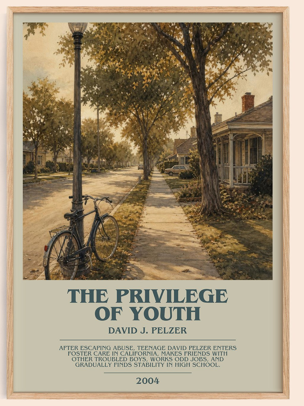 The Privilege of Youth bookish book poster by David J. Pelzer – framed literary art print
