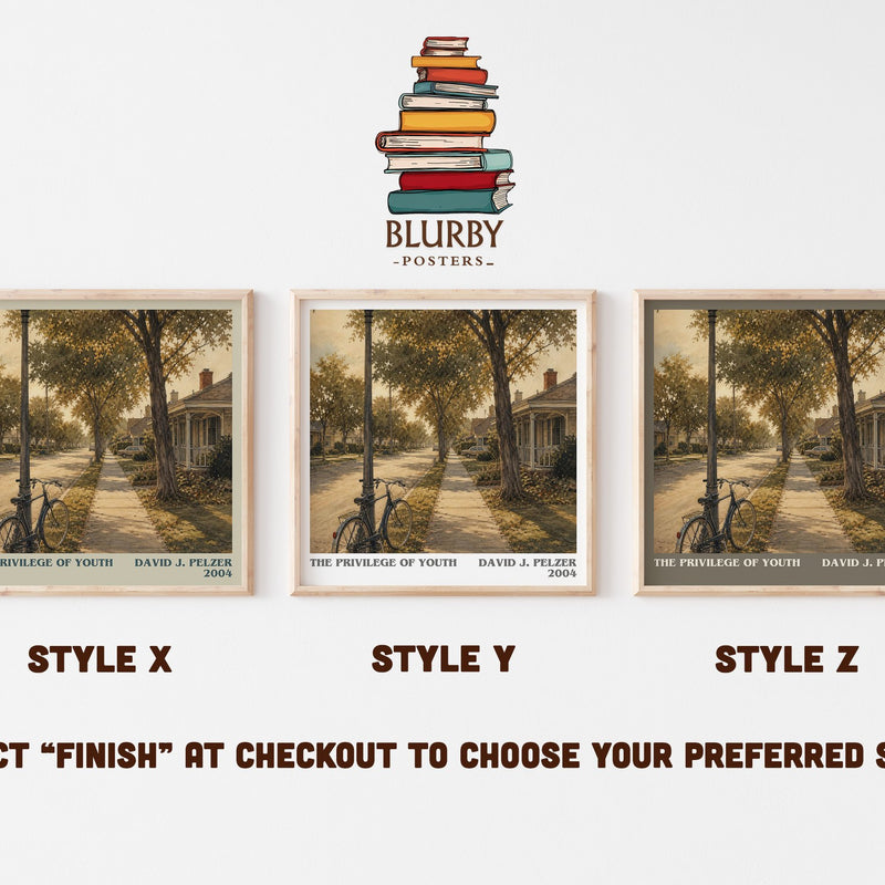 The Privilege of Youth literary print in frame leaning in hallway – memoir wall art