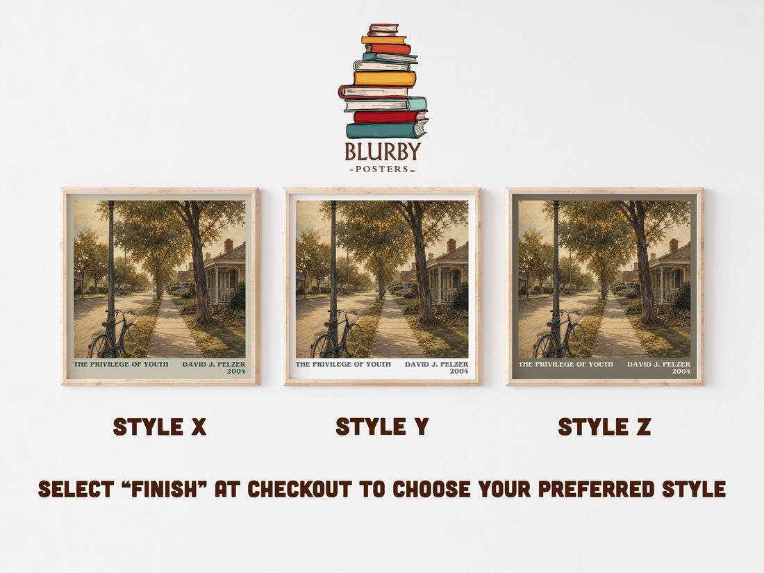 The Privilege of Youth literary print in frame leaning in hallway – memoir wall art (mockup)