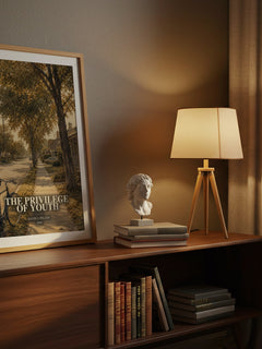 The Privilege of Youth watercolour print on bookshelf – David J. Pelzer fan gift