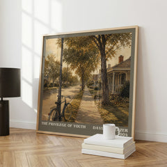 The Privilege of Youth literary print framed by window – literary home decor