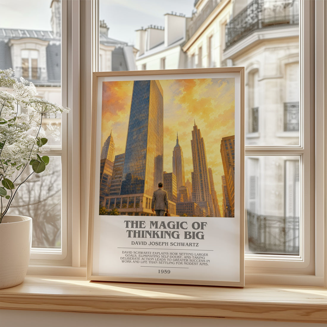 The Magic of Thinking Big bookish poster colour and style options – David Joseph Schwartz book art