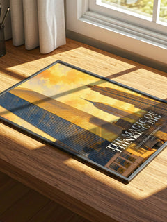 The Magic of Thinking Big watercolour book poster framed on wall – non fiction wall art