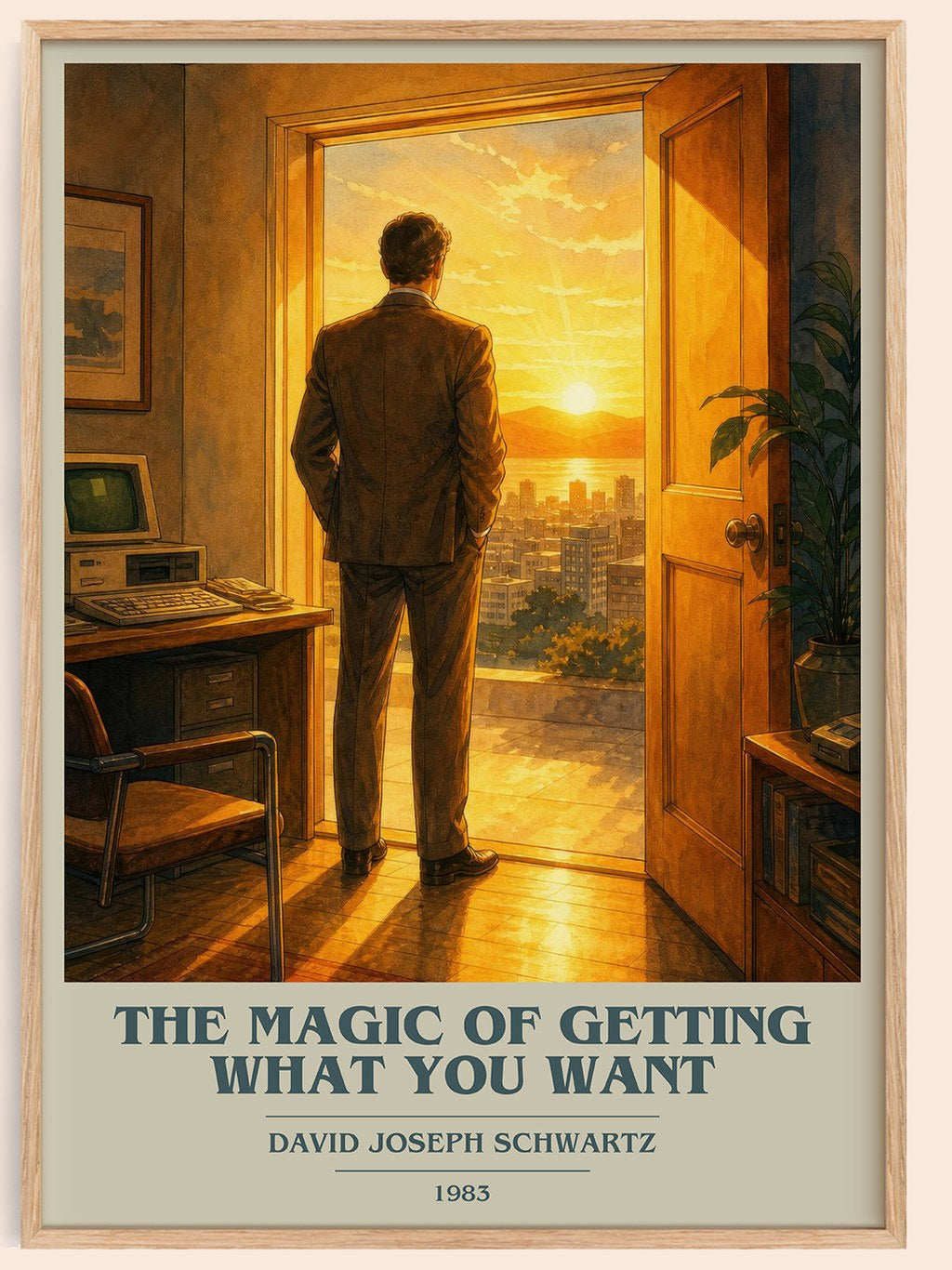The Magic of Getting What You Want book cover book poster by David Joseph Schwartz – framed literary art print