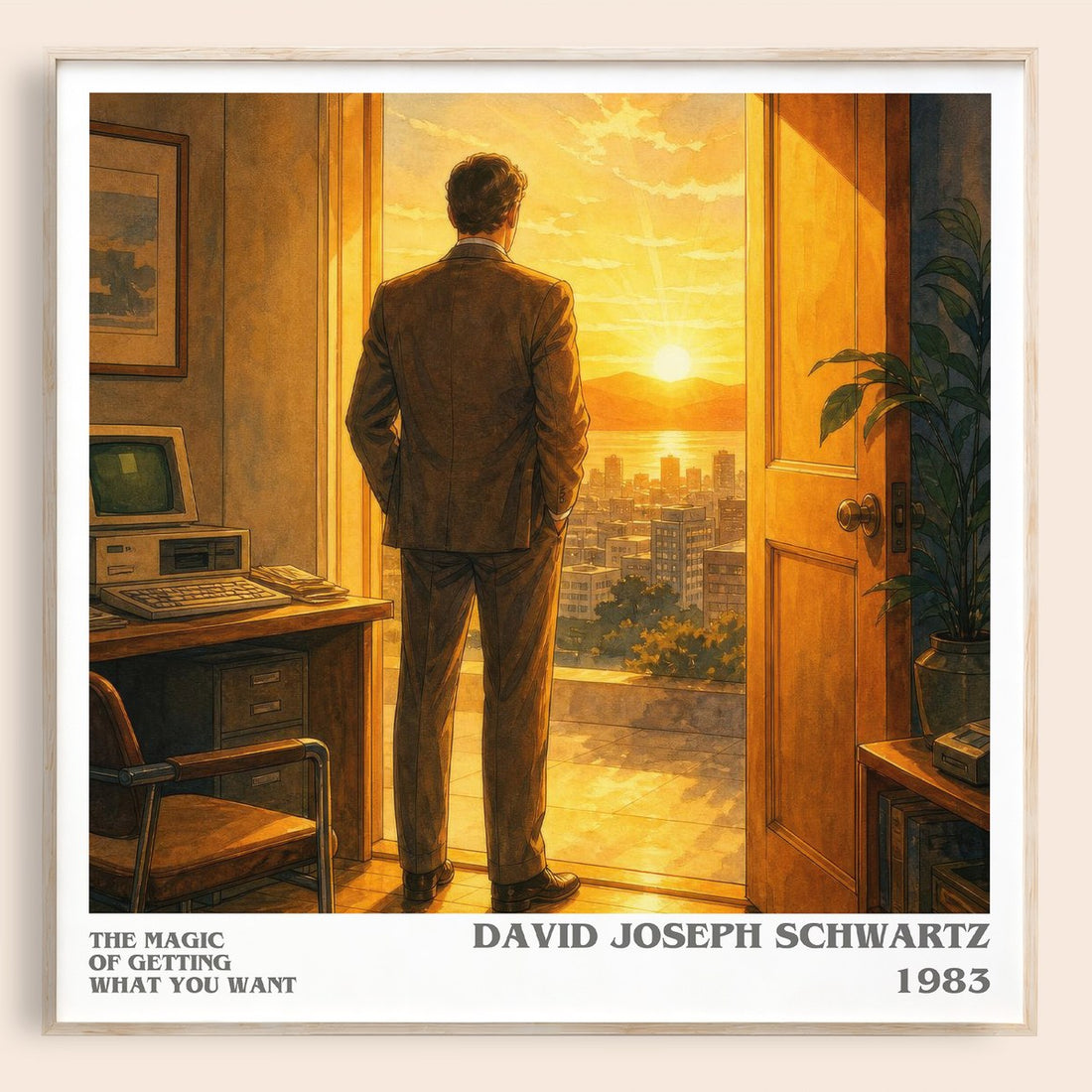 The Magic of Getting What You Want literary book poster by David Joseph Schwartz – framed literary art print