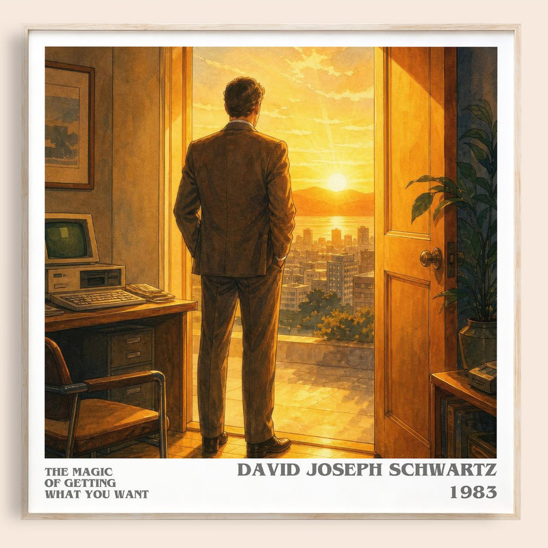 The Magic of Getting What You Want literary book poster by David Joseph Schwartz – framed literary art print