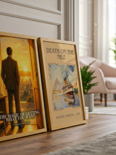 The Magic of Getting What You Want watercolour print framed by window – literary home decor