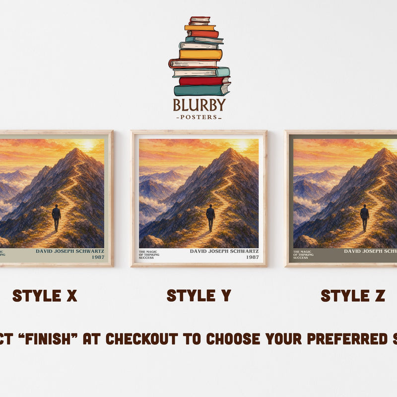 The Magic of Thinking Success literary print in frame leaning in hallway – non fiction wall art