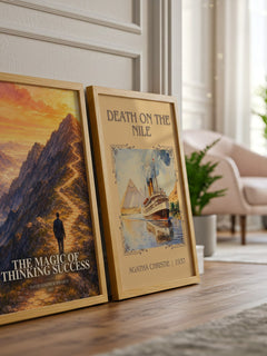 The Magic of Thinking Success watercolour print framed by window – literary home decor