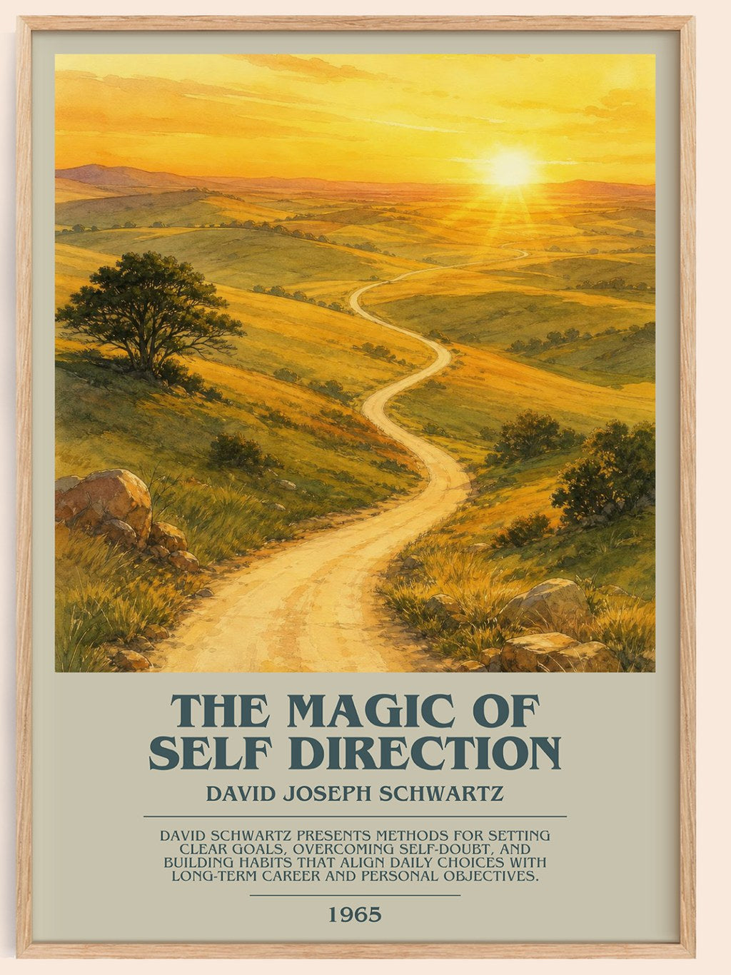 The Magic of Self Direction bookish book poster by David Joseph Schwartz – framed literary art print