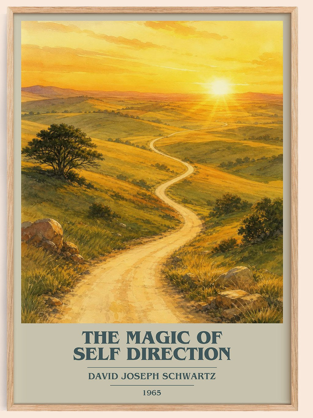 The Magic of Self Direction book cover book poster by David Joseph Schwartz – framed literary art print