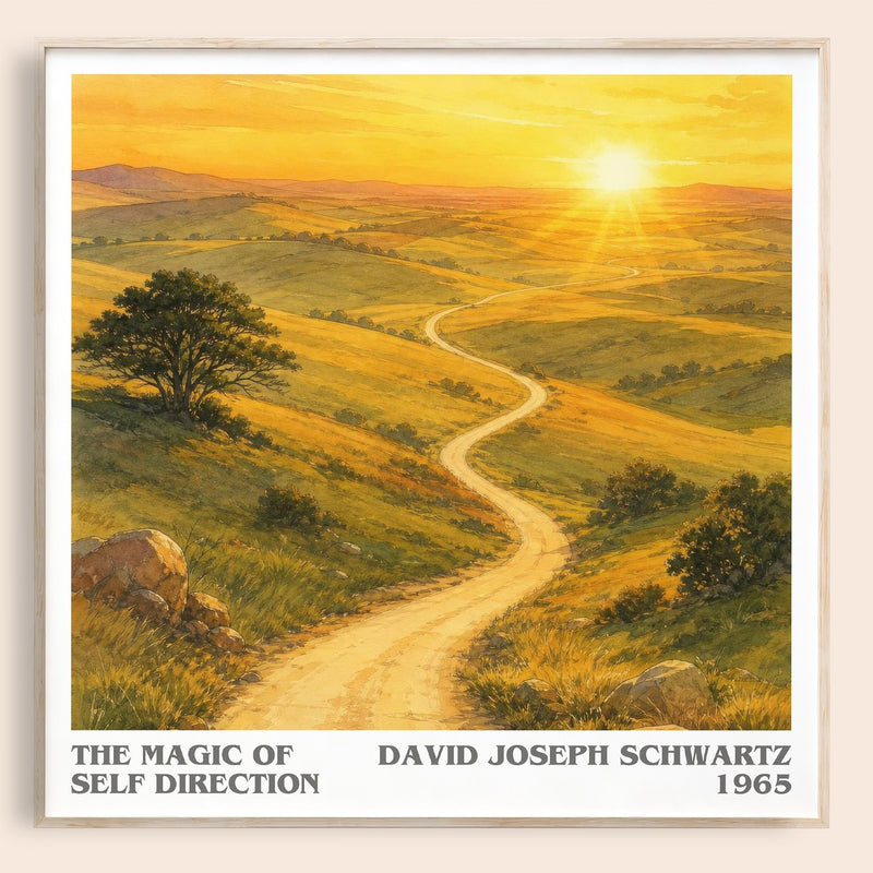 The Magic of Self Direction literary book poster by David Joseph Schwartz – framed literary art print