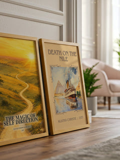 The Magic of Self Direction watercolour print framed by window – literary home decor