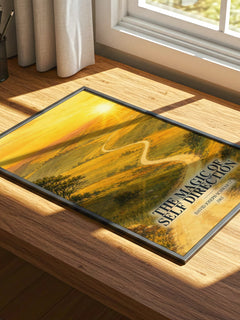The Magic of Self Direction watercolour book poster framed on wall – non fiction wall art