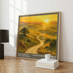The Magic of Self Direction literary print framed by window – literary home decor