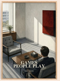Games People Play watercolour book poster by Eric Berne – framed literary art print