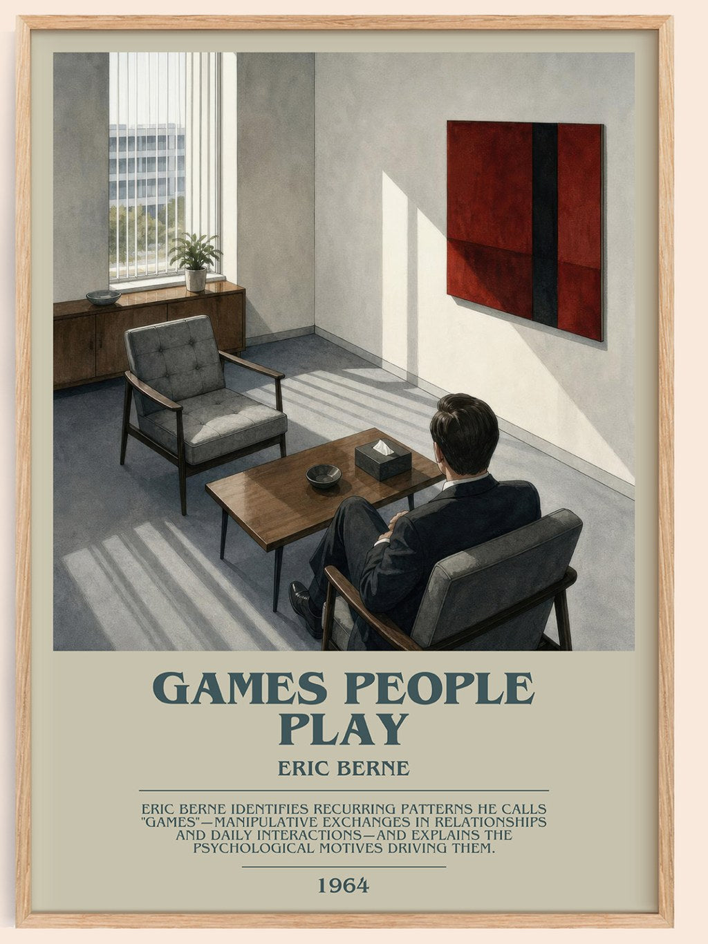 Games People Play bookish book poster by Eric Berne – framed literary art print