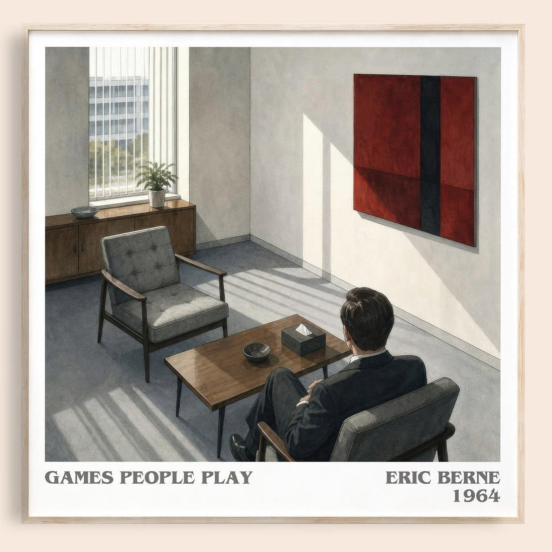 Games People Play literary book poster by Eric Berne – framed literary art print