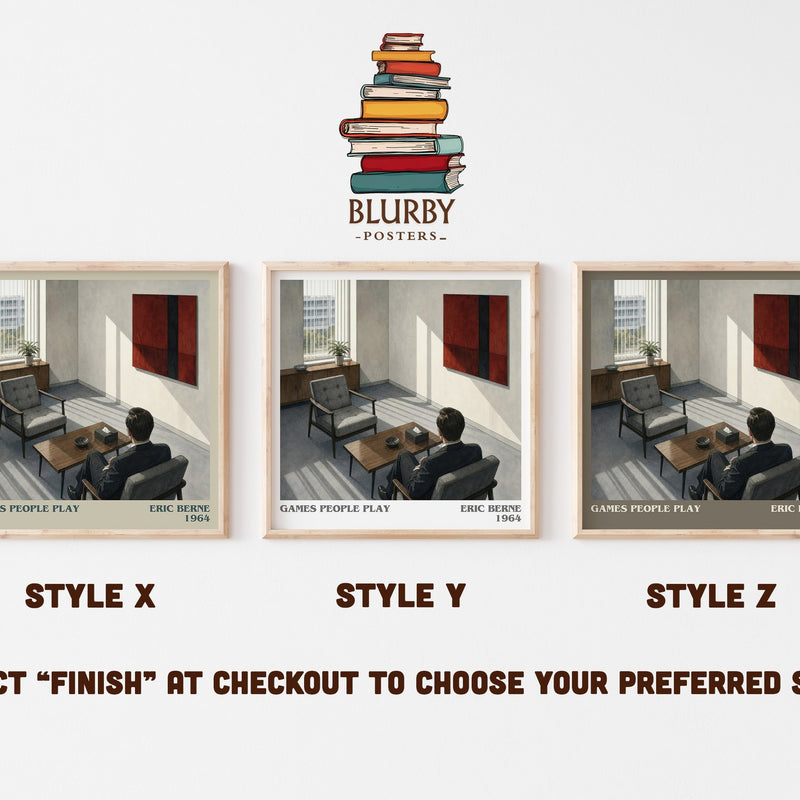 Games People Play literary print in frame leaning in hallway – non fiction wall art