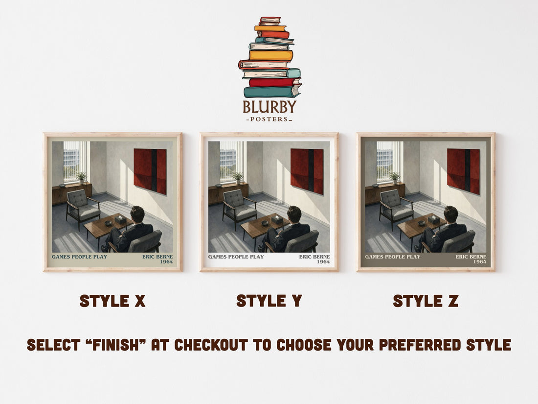 Games People Play literary print in frame leaning in hallway – non fiction wall art (mockup)