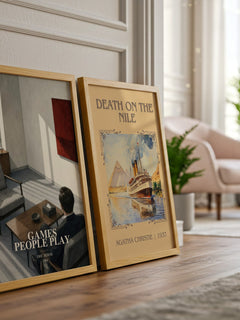 Games People Play watercolour print framed by window – literary home decor