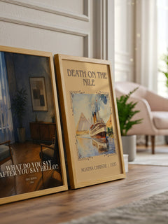 What do you say after you say hello? watercolour print framed by window – literary home decor