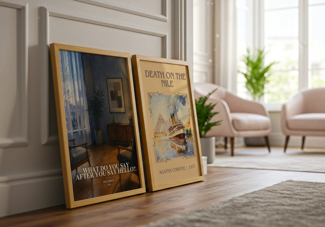 What do you say after you say hello? watercolour print framed by window – literary home decor