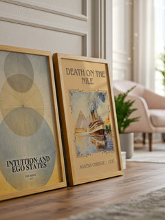 Intuition and ego states watercolour print framed by window – literary home decor