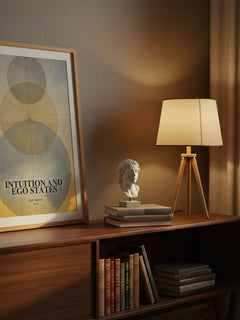 Intuition and ego states watercolour print on bookshelf – Eric Berne fan gift