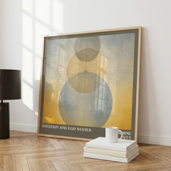 Intuition and ego states literary print framed by window – literary home decor