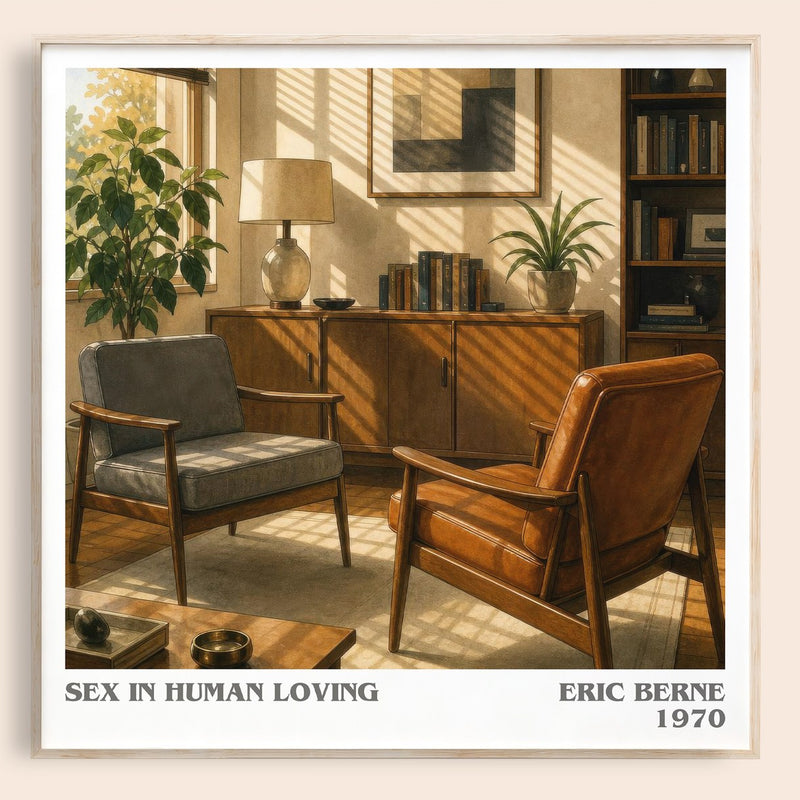 Sex in human loving literary book poster by Eric Berne – framed literary art print