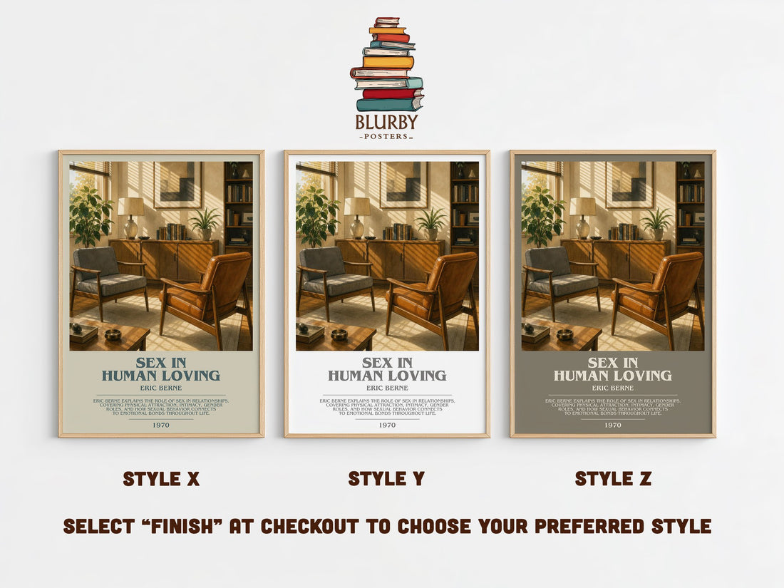 Sex in human loving bookish print in frame leaning in hallway – non fiction wall art (mockup)