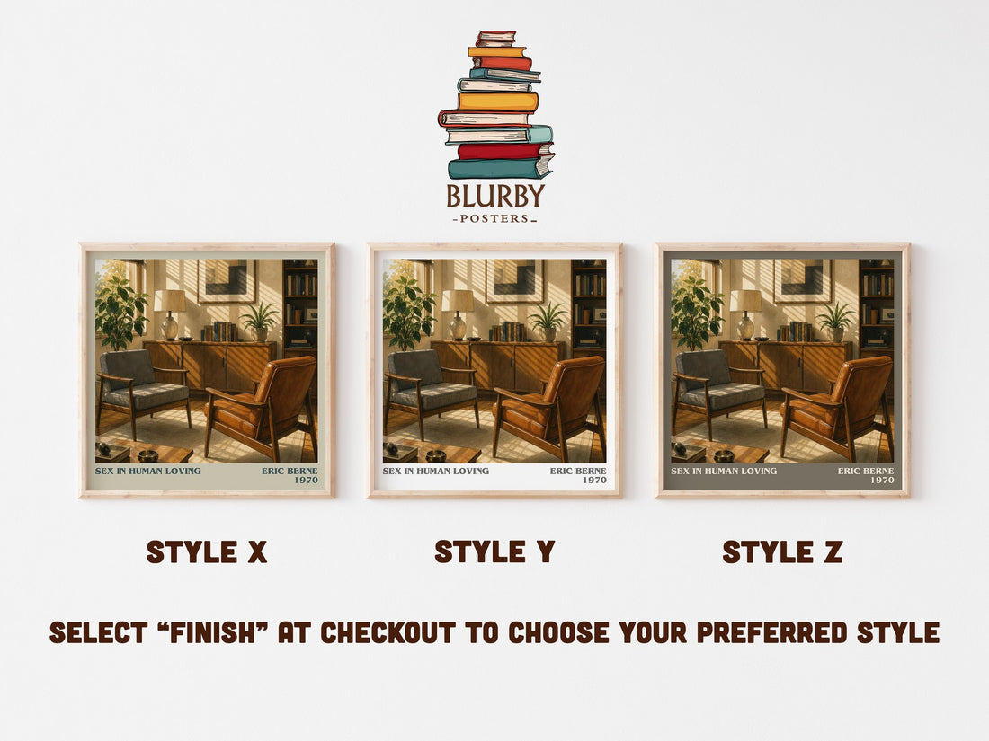Sex in human loving literary print in frame leaning in hallway – non fiction wall art (mockup)