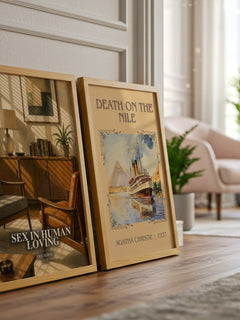 Sex in human loving watercolour print framed by window – literary home decor