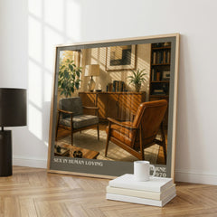 Sex in human loving literary print framed by window – literary home decor