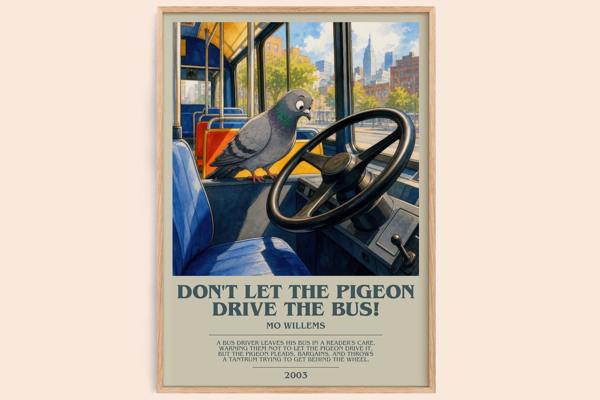 Don't Let the Pigeon Drive the Bus! Bookish Wall Art by Mo Willems