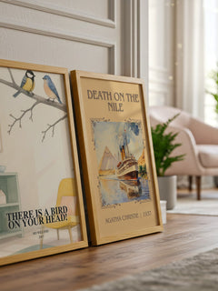 There is a bird on your head! watercolour print framed by window – literary home decor