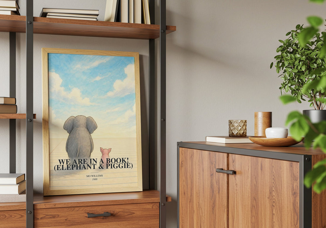 We Are in a Book! (Elephant & Piggie) book watercolour illustration paper finish options – matte satin gloss