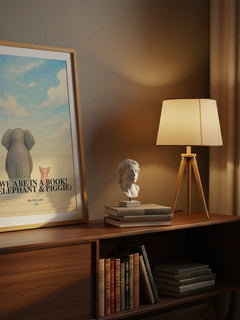We Are in a Book! (Elephant & Piggie) watercolour print on bookshelf – Mo Willems fan gift