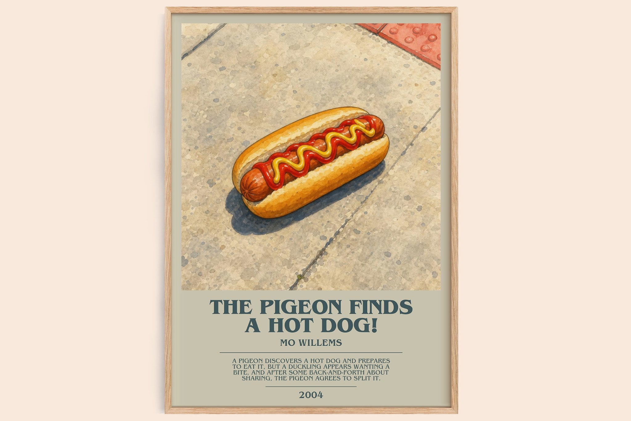 The Pigeon finds a hot dog! Bookish Wall Art by Mo Willems