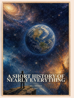 A short history of nearly everything watercolour book poster by Bill Bryson – framed literary art print