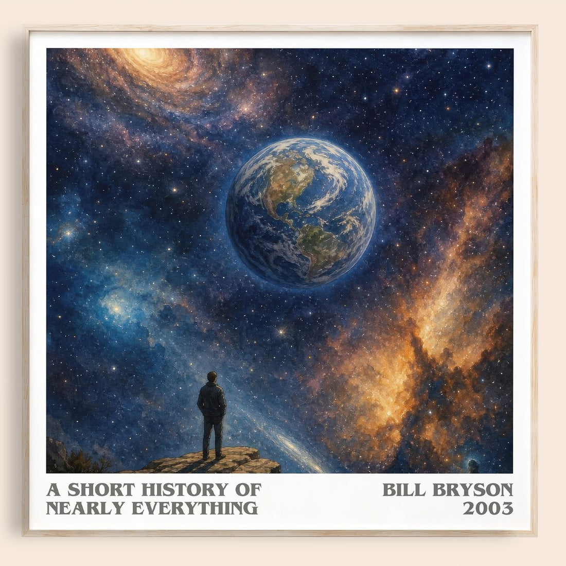 A short history of nearly everything literary book poster by Bill Bryson – framed literary art print