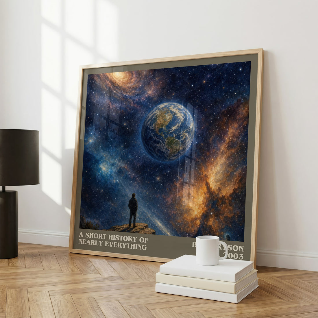 A short history of nearly everything literary print framed by window – literary home decor