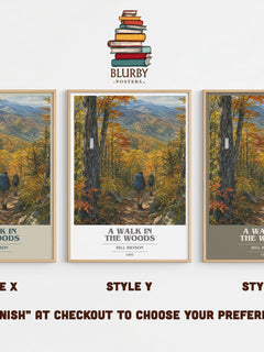A Walk in the Woods book cover print in frame leaning in hallway – memoir wall art