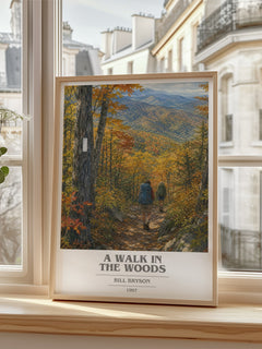 A Walk in the Woods book cover poster colour and style options – Bill Bryson book art