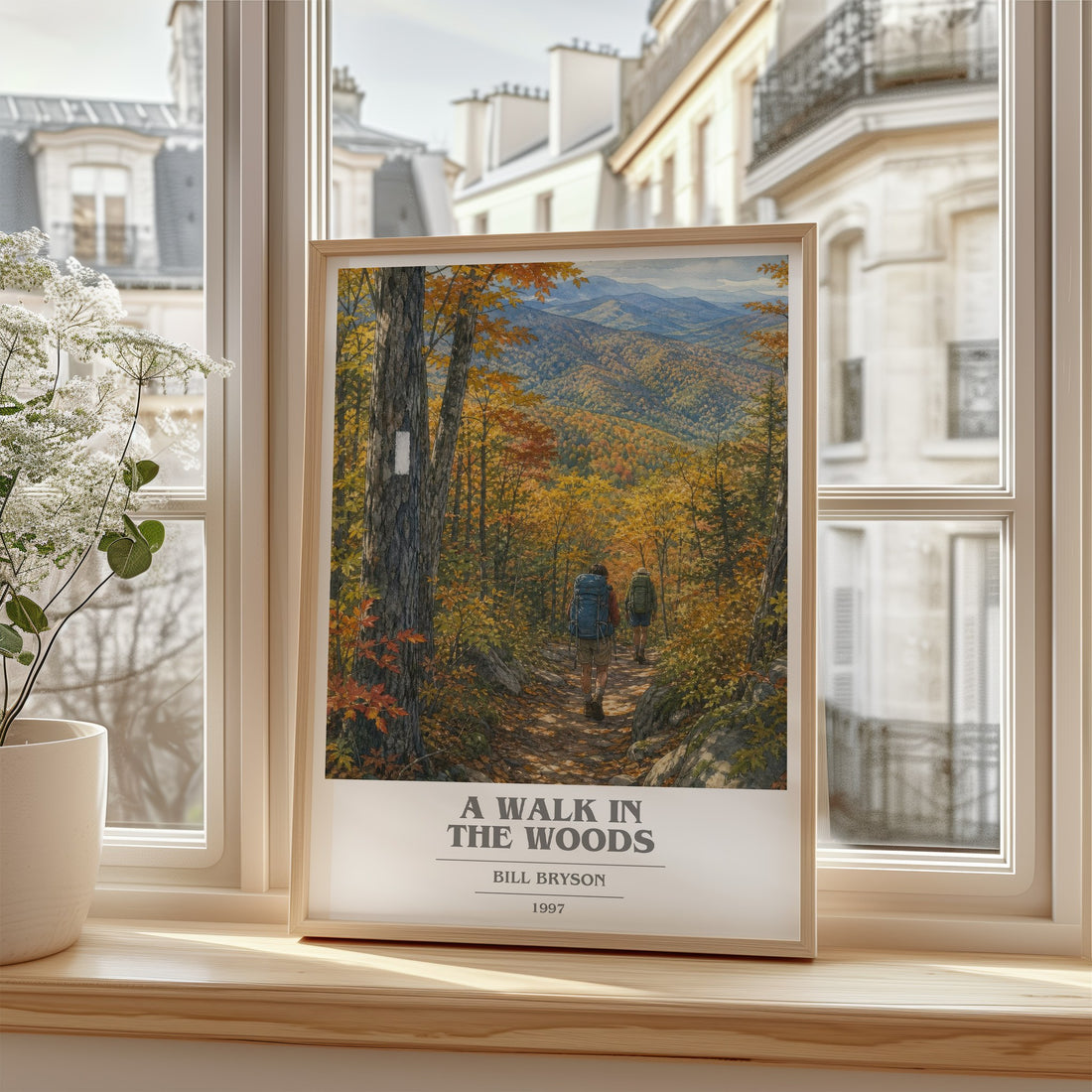 A Walk in the Woods book cover poster colour and style options – Bill Bryson book art