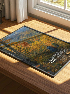 A Walk in the Woods watercolour book poster framed on wall – memoir wall art